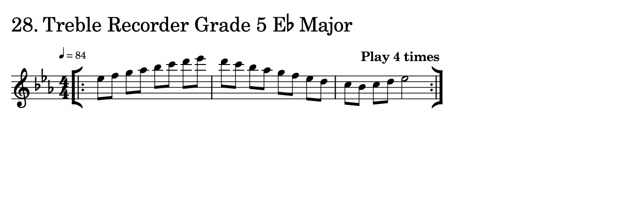 Sheet Music of a Scale