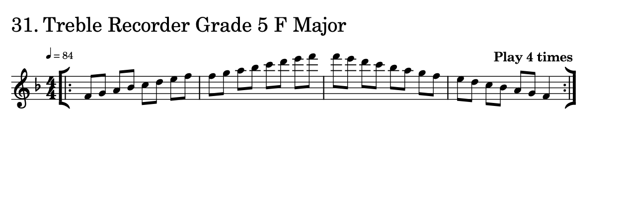 Sheet Music of a Scale